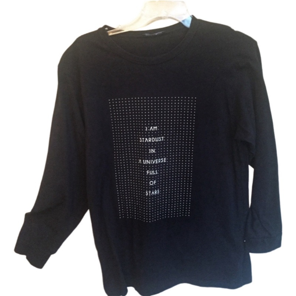 Zara I am a Stardust in a Universe of Stars Silver Studded Shirt Sweat…